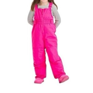 Cat & Jack Girls Snow Bibs Size Large Bright Hot Pink Ski Warm Winter Overalls